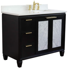 Load image into Gallery viewer, Bellaterra Home Vanity BellaTerra Home 43&quot; Single vanity in Black finish with White quartz and rectangle sink- Right door/Right sink 400990-43R-BL-WERR