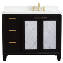 Load image into Gallery viewer, Bellaterra Home Vanity BellaTerra Home 43&quot; Single vanity in Black finish with White quartz and rectangle sink- Right door/Right sink 400990-43R-BL-WERR