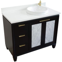 Load image into Gallery viewer, Bellaterra Home Vanity BellaTerra Home 43&quot; Single vanity in Black finish with White quartz and round sink- Right door/Right sink 400990-43R-BL-WERDR