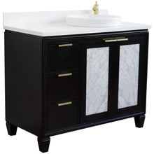 Load image into Gallery viewer, Bellaterra Home Vanity BellaTerra Home 43&quot; Single vanity in Black finish with White quartz and round sink- Right door/Right sink 400990-43R-BL-WERDR