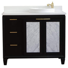 Load image into Gallery viewer, Bellaterra Home Vanity BellaTerra Home 43&quot; Single vanity in Black finish with White quartz and round sink- Right door/Right sink 400990-43R-BL-WERDR