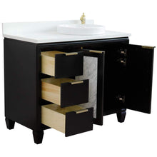 Load image into Gallery viewer, Bellaterra Home Vanity BellaTerra Home 43&quot; Single vanity in Black finish with White quartz and round sink- Right door/Right sink 400990-43R-BL-WERDR