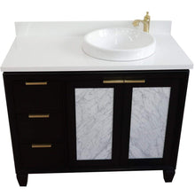 Load image into Gallery viewer, Bellaterra Home Vanity BellaTerra Home 43&quot; Single vanity in Black finish with White quartz and round sink- Right door/Right sink 400990-43R-BL-WERDR