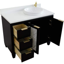 Load image into Gallery viewer, Bellaterra Home Vanity BellaTerra Home 43&quot; Single vanity in Black finish with White quartz and round sink- Right door/Right sink 400990-43R-BL-WERDR