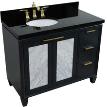Load image into Gallery viewer, Bellaterra Home Vanity BellaTerra Home 43&quot; Single vanity in Dark Gray finish with Black galaxy and oval sink- Left door/Left sink 400990-43L-DG-BGOL