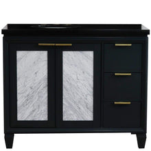 Load image into Gallery viewer, Bellaterra Home Vanity BellaTerra Home 43&quot; Single vanity in Dark Gray finish with Black galaxy and oval sink- Left door/Left sink 400990-43L-DG-BGOL