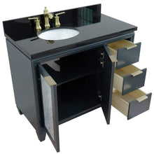Load image into Gallery viewer, Bellaterra Home Vanity BellaTerra Home 43&quot; Single vanity in Dark Gray finish with Black galaxy and oval sink- Left door/Left sink 400990-43L-DG-BGOL