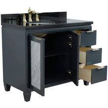 Load image into Gallery viewer, Bellaterra Home Vanity BellaTerra Home 43&quot; Single vanity in Dark Gray finish with Black galaxy and oval sink- Left door/Left sink 400990-43L-DG-BGOL