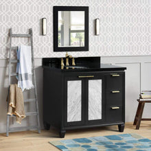 Load image into Gallery viewer, Bellaterra Home Vanity BellaTerra Home 43&quot; Single vanity in Dark Gray finish with Black galaxy and oval sink- Left door/Left sink 400990-43L-DG-BGOL
