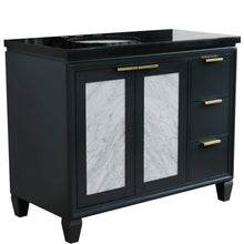 Load image into Gallery viewer, Bellaterra Home Vanity BellaTerra Home 43&quot; Single vanity in Dark Gray finish with Black galaxy and oval sink- Left door/Left sink 400990-43L-DG-BGOL