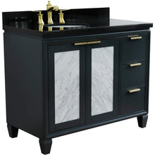 Load image into Gallery viewer, Bellaterra Home Vanity BellaTerra Home 43&quot; Single vanity in Dark Gray finish with Black galaxy and oval sink- Left door/Left sink 400990-43L-DG-BGOL