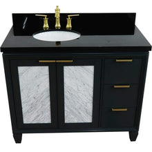 Load image into Gallery viewer, Bellaterra Home Vanity BellaTerra Home 43&quot; Single vanity in Dark Gray finish with Black galaxy and oval sink- Left door/Left sink 400990-43L-DG-BGOL