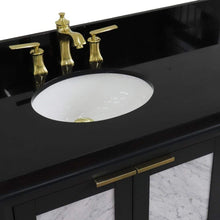 Load image into Gallery viewer, Bellaterra Home Vanity BellaTerra Home 43&quot; Single vanity in Dark Gray finish with Black galaxy and oval sink- Left door/Left sink 400990-43L-DG-BGOL