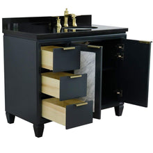 Load image into Gallery viewer, Bellaterra Home Vanity BellaTerra Home 43&quot; Single vanity in Dark Gray finish with Black galaxy and oval sink- Right door/Right sink 400990-43R-DG-BGOR
