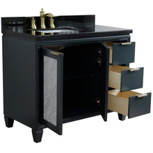 Load image into Gallery viewer, Bellaterra Home Vanity BellaTerra Home  43&quot; Single vanity in Dark Gray finish with Black galaxy and rectangle sink- Left door/Left sink 400990-43L-DG-BGRL
