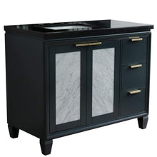 Load image into Gallery viewer, Bellaterra Home Vanity BellaTerra Home  43&quot; Single vanity in Dark Gray finish with Black galaxy and rectangle sink- Left door/Left sink 400990-43L-DG-BGRL
