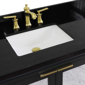 Bellaterra Home Vanity BellaTerra Home  43" Single vanity in Dark Gray finish with Black galaxy and rectangle sink- Left door/Left sink 400990-43L-DG-BGRL