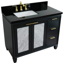 Load image into Gallery viewer, Bellaterra Home Vanity BellaTerra Home  43&quot; Single vanity in Dark Gray finish with Black galaxy and rectangle sink- Left door/Left sink 400990-43L-DG-BGRL