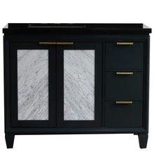Load image into Gallery viewer, Bellaterra Home Vanity BellaTerra Home  43&quot; Single vanity in Dark Gray finish with Black galaxy and rectangle sink- Left door/Left sink 400990-43L-DG-BGRL