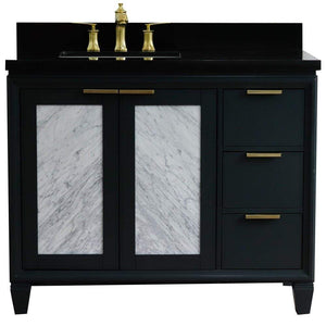 Bellaterra Home Vanity BellaTerra Home  43" Single vanity in Dark Gray finish with Black galaxy and rectangle sink- Left door/Left sink 400990-43L-DG-BGRL