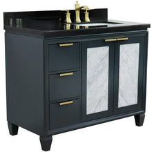 Load image into Gallery viewer, Bellaterra Home Vanity BellaTerra Home 43&quot; Single vanity in Dark Gray finish with Black galaxy and rectangle sink- Right door/Right sink 400990-43R-DG-BGRR