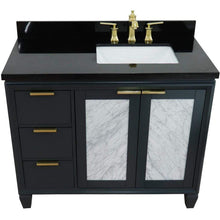 Load image into Gallery viewer, Bellaterra Home Vanity BellaTerra Home 43&quot; Single vanity in Dark Gray finish with Black galaxy and rectangle sink- Right door/Right sink 400990-43R-DG-BGRR