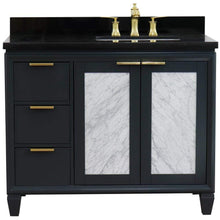 Load image into Gallery viewer, Bellaterra Home Vanity BellaTerra Home 43&quot; Single vanity in Dark Gray finish with Black galaxy and rectangle sink- Right door/Right sink 400990-43R-DG-BGRR