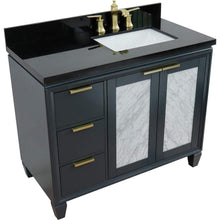 Load image into Gallery viewer, Bellaterra Home Vanity BellaTerra Home 43&quot; Single vanity in Dark Gray finish with Black galaxy and rectangle sink- Right door/Right sink 400990-43R-DG-BGRR