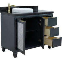 Load image into Gallery viewer, Bellaterra Home Vanity BellaTerra Home 43&quot; Single vanity in Dark Gray finish with Black galaxy and round sink- Left door/Left sink 400990-43L-DG-BGRDL