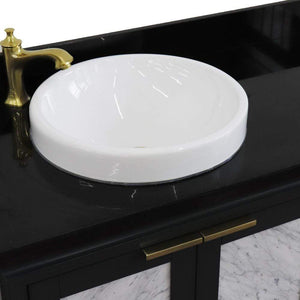 Bellaterra Home Vanity BellaTerra Home 43" Single vanity in Dark Gray finish with Black galaxy and round sink- Left door/Left sink 400990-43L-DG-BGRDL
