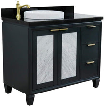 Load image into Gallery viewer, Bellaterra Home Vanity BellaTerra Home 43&quot; Single vanity in Dark Gray finish with Black galaxy and round sink- Left door/Left sink 400990-43L-DG-BGRDL