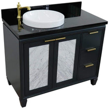 Load image into Gallery viewer, Bellaterra Home Vanity BellaTerra Home 43&quot; Single vanity in Dark Gray finish with Black galaxy and round sink- Left door/Left sink 400990-43L-DG-BGRDL
