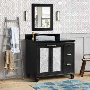Bellaterra Home Vanity BellaTerra Home 43" Single vanity in Dark Gray finish with Black galaxy and round sink- Left door/Left sink 400990-43L-DG-BGRDL