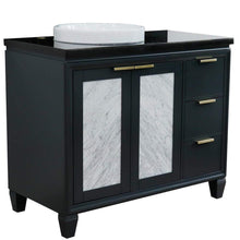 Load image into Gallery viewer, Bellaterra Home Vanity BellaTerra Home 43&quot; Single vanity in Dark Gray finish with Black galaxy and round sink- Left door/Left sink 400990-43L-DG-BGRDL