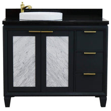 Load image into Gallery viewer, Bellaterra Home Vanity BellaTerra Home 43&quot; Single vanity in Dark Gray finish with Black galaxy and round sink- Left door/Left sink 400990-43L-DG-BGRDL