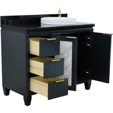 Load image into Gallery viewer, Bellaterra Home Vanity BellaTerra Home 43&quot; Single vanity in Dark Gray finish with Black galaxy and round sink- Right door/Right sink 400990-43R-DG-BGRDR