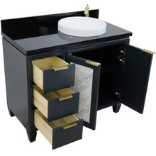 Load image into Gallery viewer, Bellaterra Home Vanity BellaTerra Home 43&quot; Single vanity in Dark Gray finish with Black galaxy and round sink- Right door/Right sink 400990-43R-DG-BGRDR
