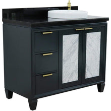 Load image into Gallery viewer, Bellaterra Home Vanity BellaTerra Home 43&quot; Single vanity in Dark Gray finish with Black galaxy and round sink- Right door/Right sink 400990-43R-DG-BGRDR