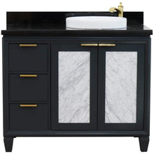 Load image into Gallery viewer, Bellaterra Home Vanity BellaTerra Home 43&quot; Single vanity in Dark Gray finish with Black galaxy and round sink- Right door/Right sink 400990-43R-DG-BGRDR