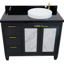 Load image into Gallery viewer, Bellaterra Home Vanity BellaTerra Home 43&quot; Single vanity in Dark Gray finish with Black galaxy and round sink- Right door/Right sink 400990-43R-DG-BGRDR
