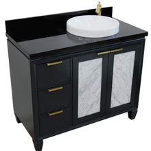 Load image into Gallery viewer, Bellaterra Home Vanity BellaTerra Home 43&quot; Single vanity in Dark Gray finish with Black galaxy and round sink- Right door/Right sink 400990-43R-DG-BGRDR
