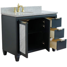 Load image into Gallery viewer, Bellaterra Home Vanity BellaTerra Home 43&quot; Single vanity in Dark Gray finish with Gray granite and oval sink- Left door/Left sink 400990-43L-DG-GYOL