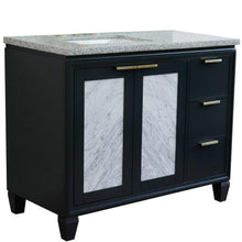 Load image into Gallery viewer, Bellaterra Home Vanity BellaTerra Home 43&quot; Single vanity in Dark Gray finish with Gray granite and oval sink- Left door/Left sink 400990-43L-DG-GYOL
