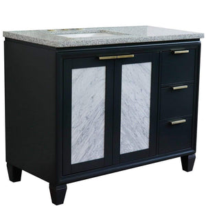 Bellaterra Home Vanity BellaTerra Home 43" Single vanity in Dark Gray finish with Gray granite and oval sink- Left door/Left sink 400990-43L-DG-GYOL