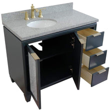 Load image into Gallery viewer, Bellaterra Home Vanity BellaTerra Home 43&quot; Single vanity in Dark Gray finish with Gray granite and oval sink- Left door/Left sink 400990-43L-DG-GYOL