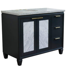 Load image into Gallery viewer, Bellaterra Home Vanity BellaTerra Home 43&quot; Single vanity in Dark Gray finish with Gray granite and oval sink- Left door/Left sink 400990-43L-DG-GYOL