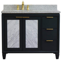 Load image into Gallery viewer, Bellaterra Home Vanity BellaTerra Home 43&quot; Single vanity in Dark Gray finish with Gray granite and oval sink- Left door/Left sink 400990-43L-DG-GYOL