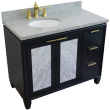 Load image into Gallery viewer, Bellaterra Home Vanity BellaTerra Home 43&quot; Single vanity in Dark Gray finish with Gray granite and oval sink- Left door/Left sink 400990-43L-DG-GYOL