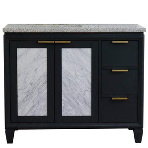 Bellaterra Home Vanity BellaTerra Home 43" Single vanity in Dark Gray finish with Gray granite and oval sink- Left door/Left sink 400990-43L-DG-GYOL