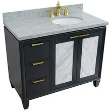 Load image into Gallery viewer, Bellaterra Home Vanity BellaTerra Home 43&quot; Single vanity in Dark Gray finish with Gray granite and oval sink- Right door/Right sink 400990-43R-DG-GYOR